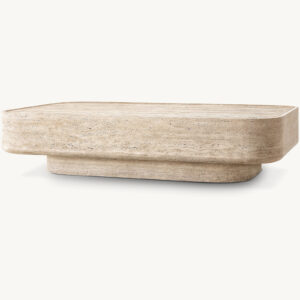 Vitolo Carved Arabescato Marble Coffee Table - Image 4