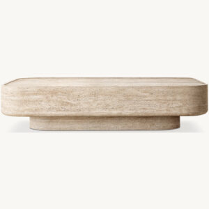 Vitolo Carved Arabescato Marble Coffee Table - Image 3