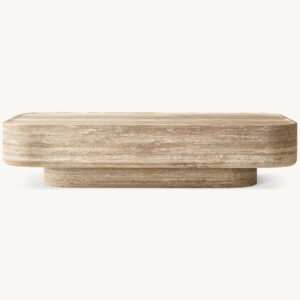 Vitolo Carved Arabescato Marble Coffee Table - Image 2