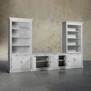 Athens Modular Media Console with Double Bookcases - Image 2