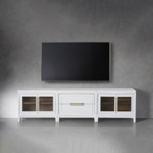 Rowan Modular Reeded Glass Media Console with Drawers - Image 3