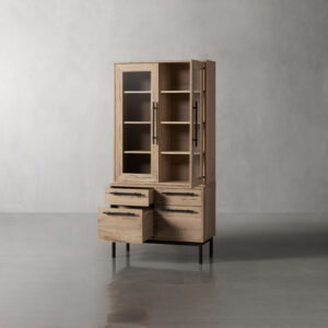 Sullivan Glass Door Bookcase with File Base - Image 2