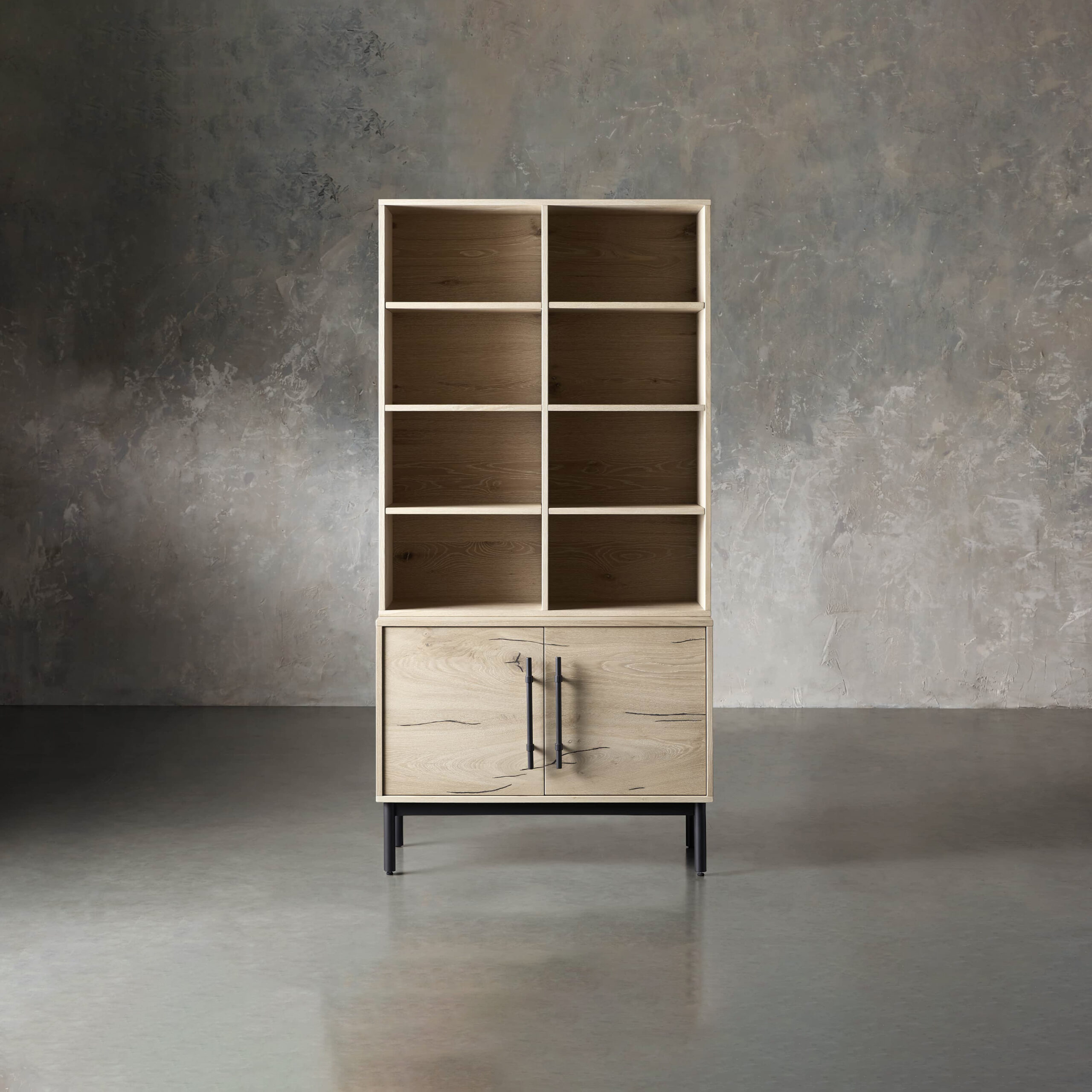 55SULLSBBK2D_G200313 Sullivan Single Bookcase with Cabinet Base - Image 1